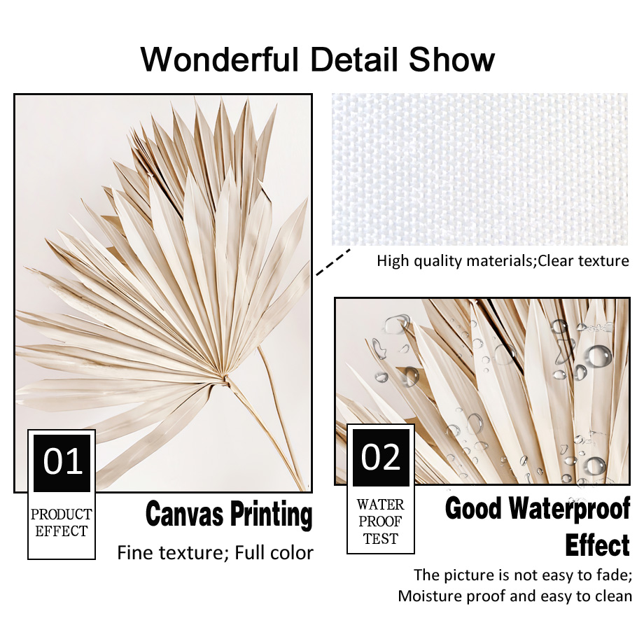 Neutral Beige Boho Wall Art Mu - Palm Leaf Dried review and price